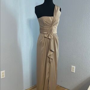 Elegant Tan Evening Gown